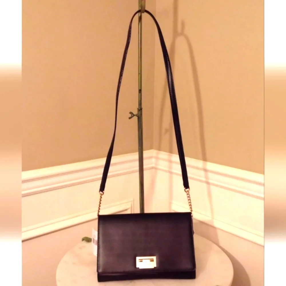 Kate Spade Madison Small Flap Crossbody Bag - Black Saffiano Leather